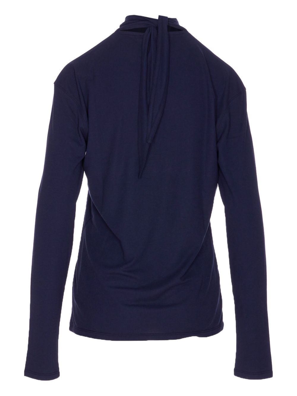 long-sleeve scarf-detail top - 2