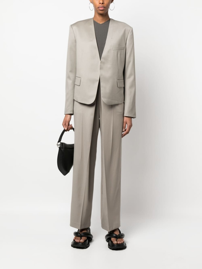 LOW CLASSIC single-breasted collarless blazer outlook