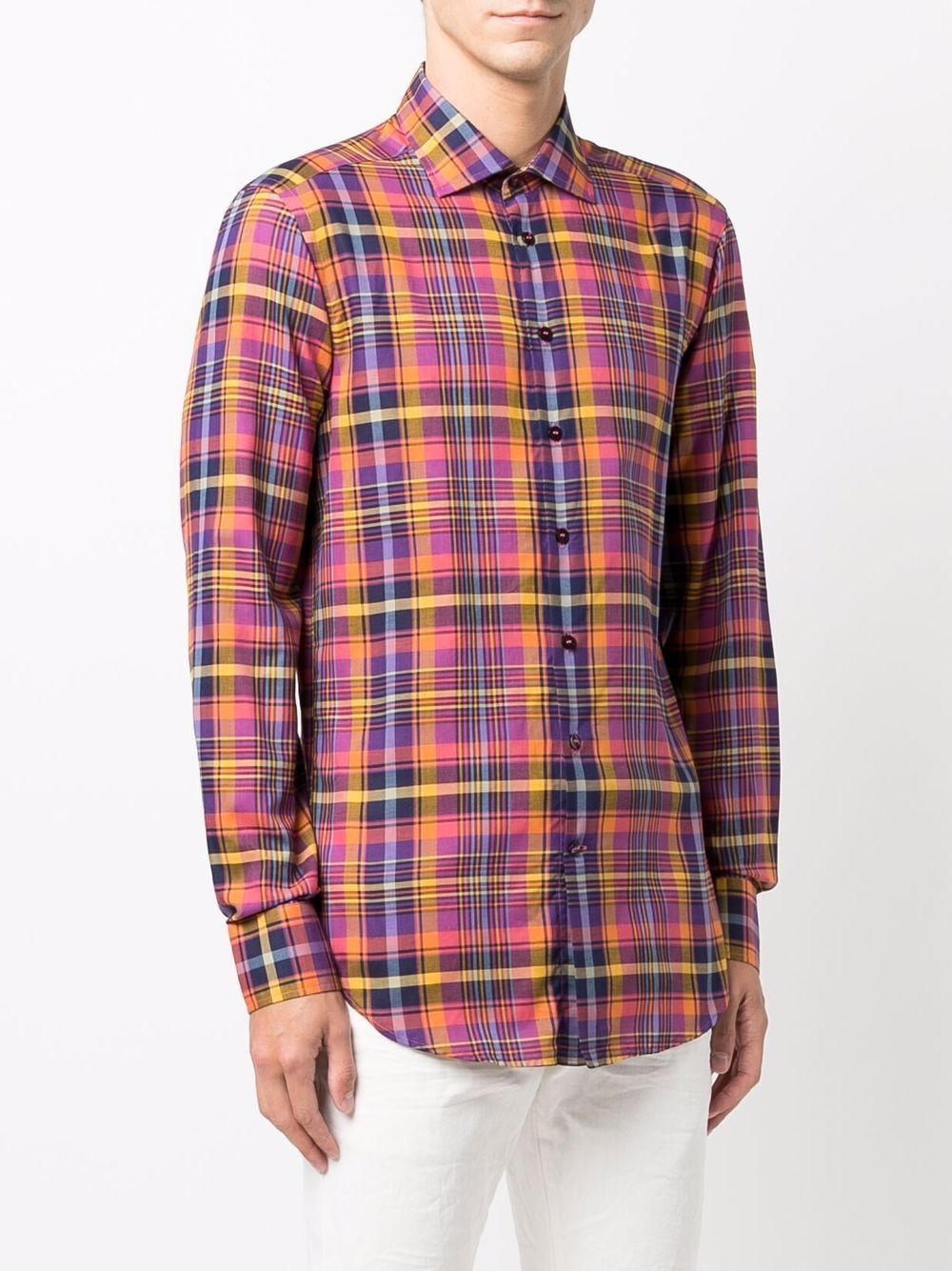 tartan-check long-sleeve shirt - 3