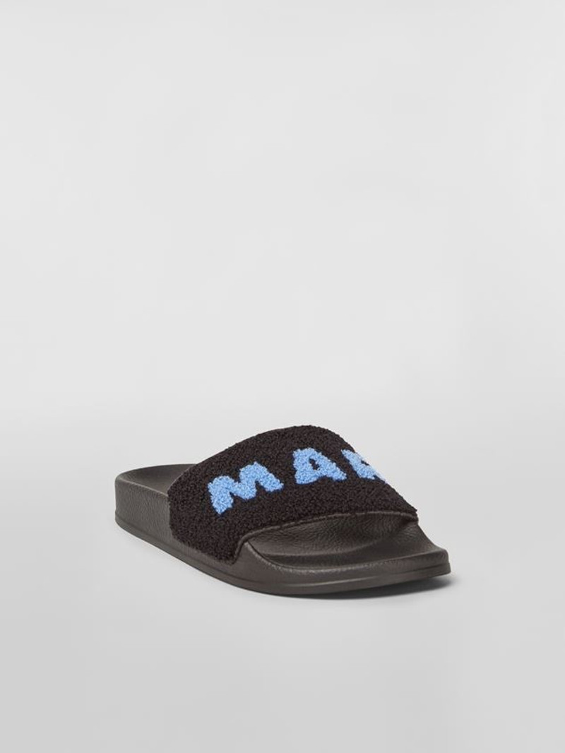 Marni RUBBER SANDAL WITH BLACK AND BLUE TERRY-CLOTH BAND outlook