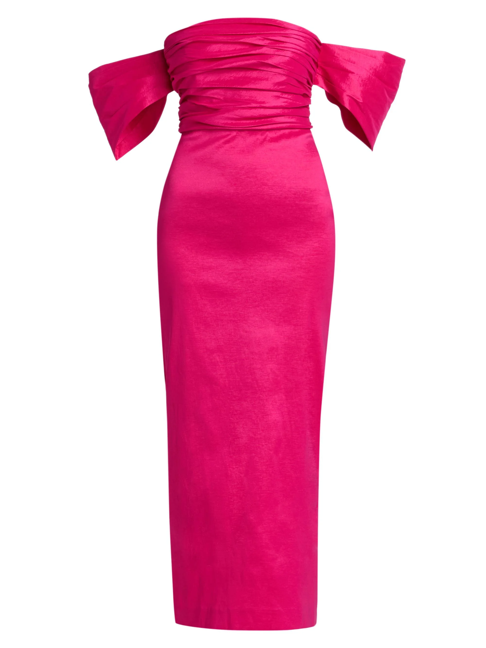 Women's Adele Taffeta Off-the-Shoulder Midi-Dress - Fuchsia - 1