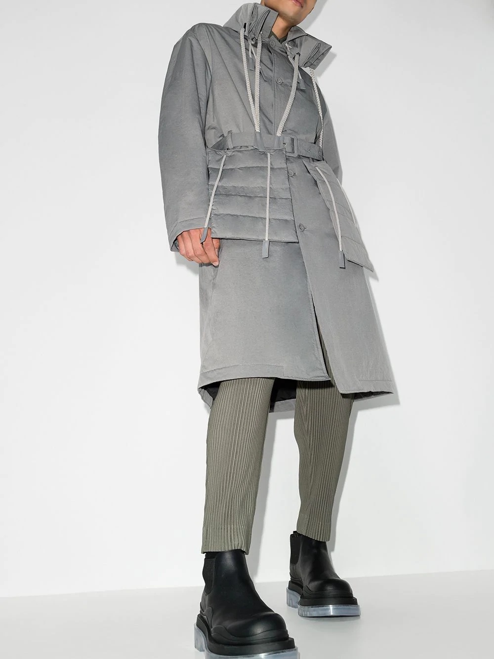 pocket-detail trench coat - 2