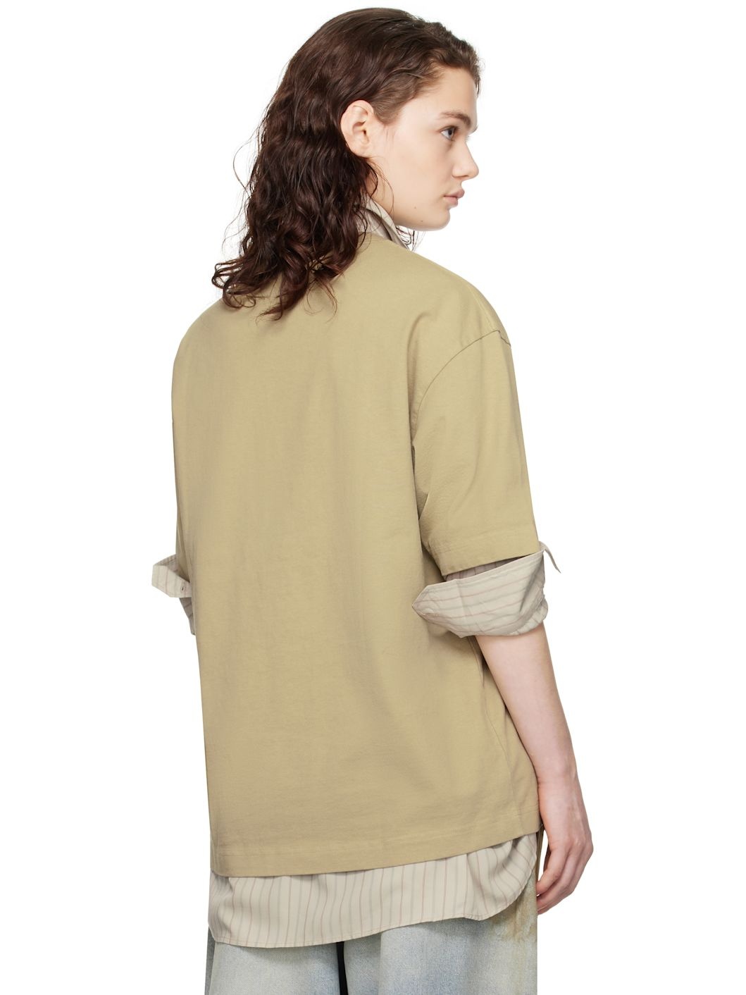 Beige Relaxed Fit Logo T-shirt - 3
