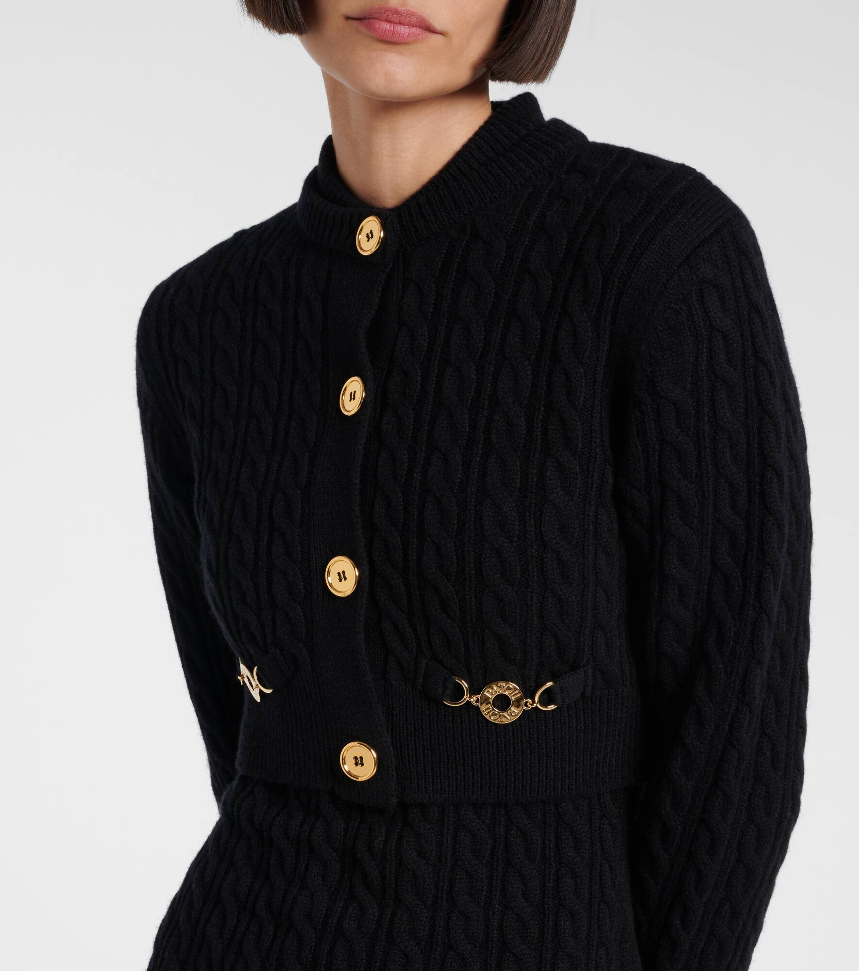 Cable-knit wool and cashmere cardigan - 4