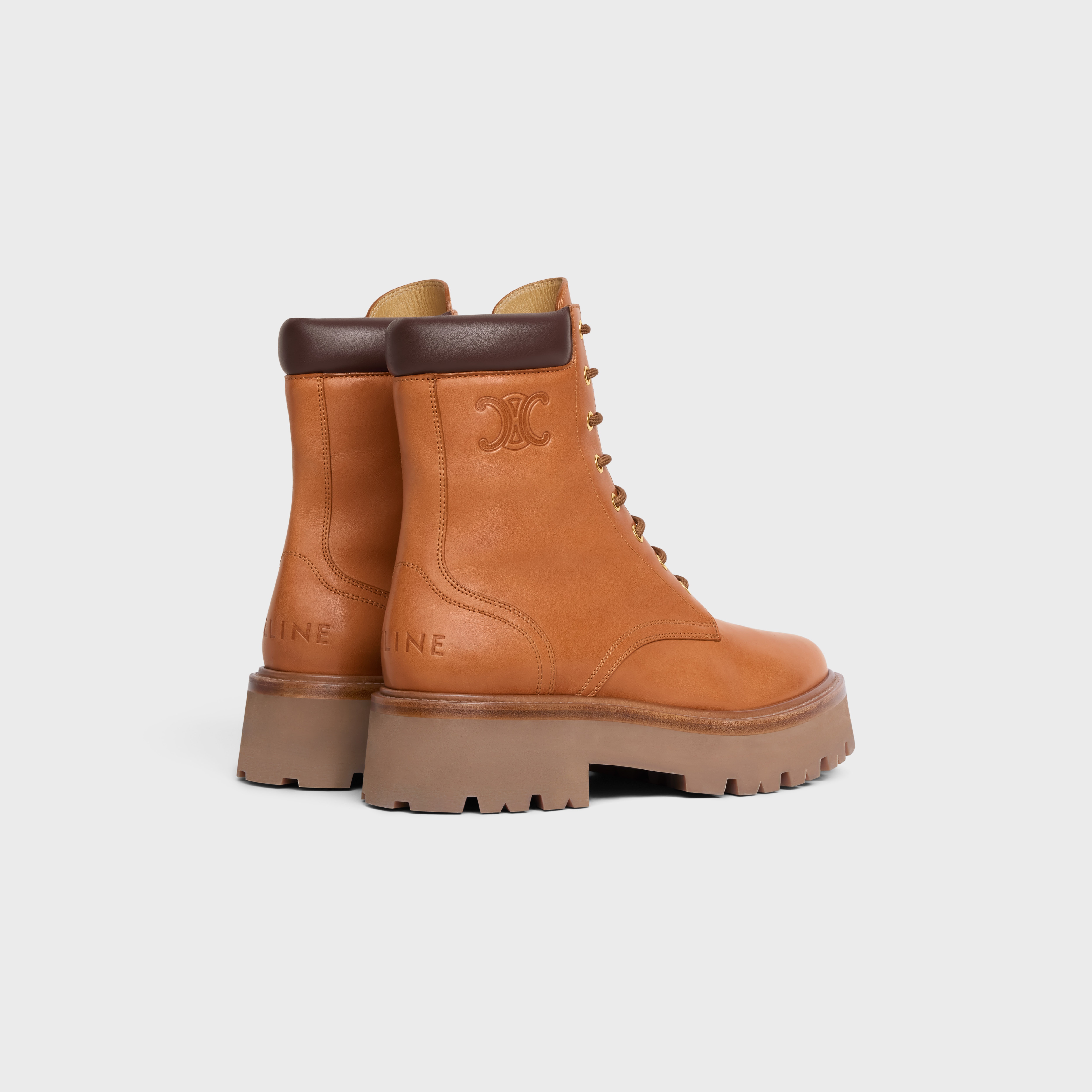 LACE-UP BOOT WITH TRIOMPHE CELINE BULKY in CALFSKIN - 3
