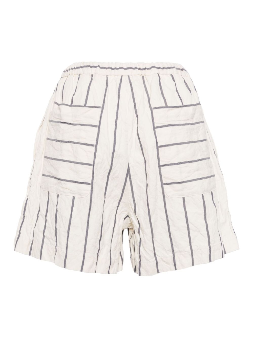 crinkled striped shorts - 2