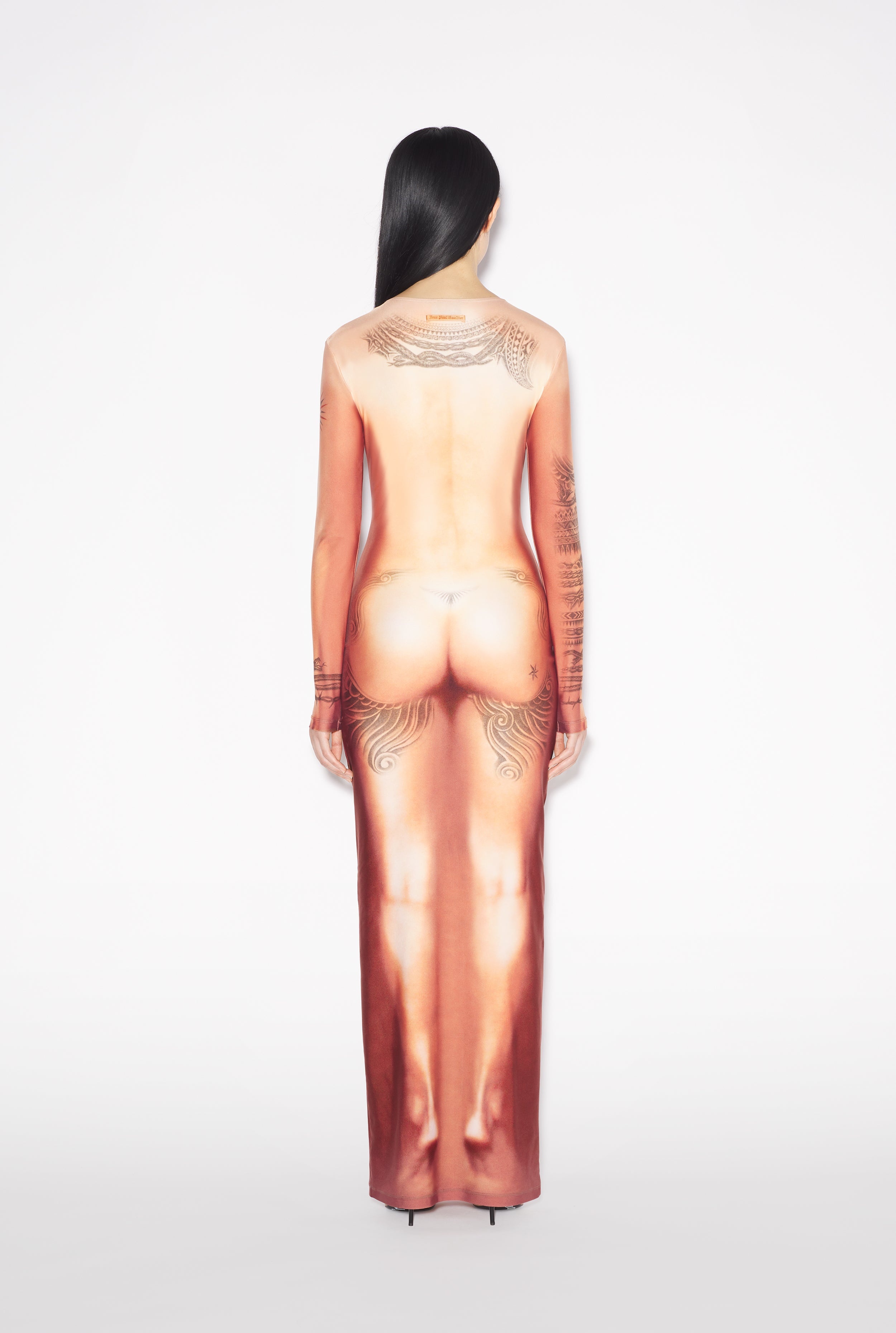 THE LONG NUDE BODY TATTOO DRESS