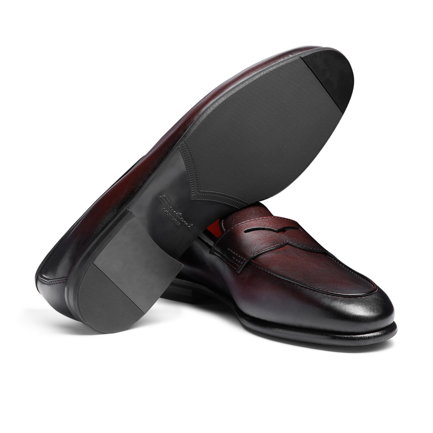 Men's burgundy leather Carlo loafer - 3