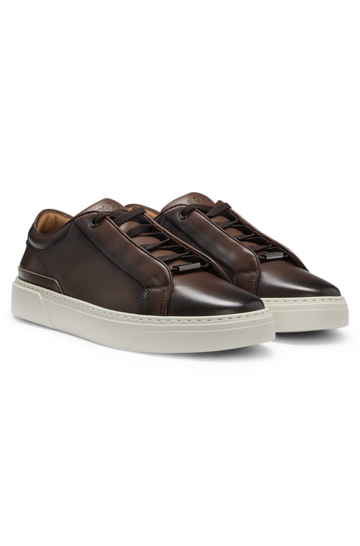 GARY LEATHER TRAINERS WITH HIDDEN LACES - 2