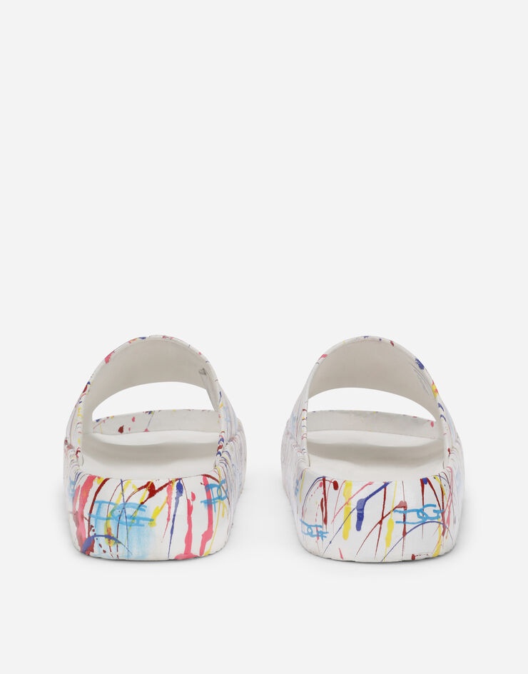 Beachwear sliders with color splash print - 3