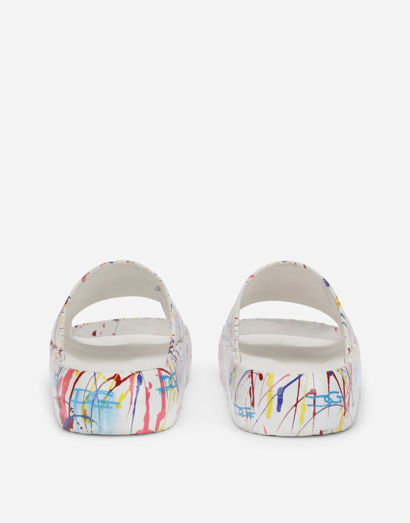 Dolce & Gabbana Beachwear sliders with color splash print outlook