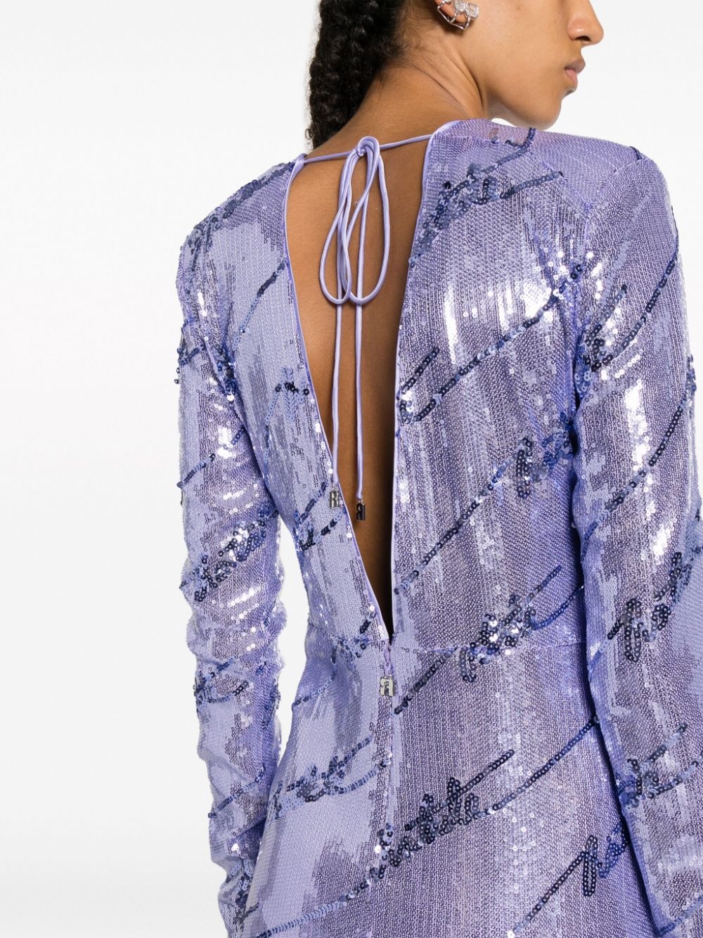 logo-embellished sequin minidress - 5