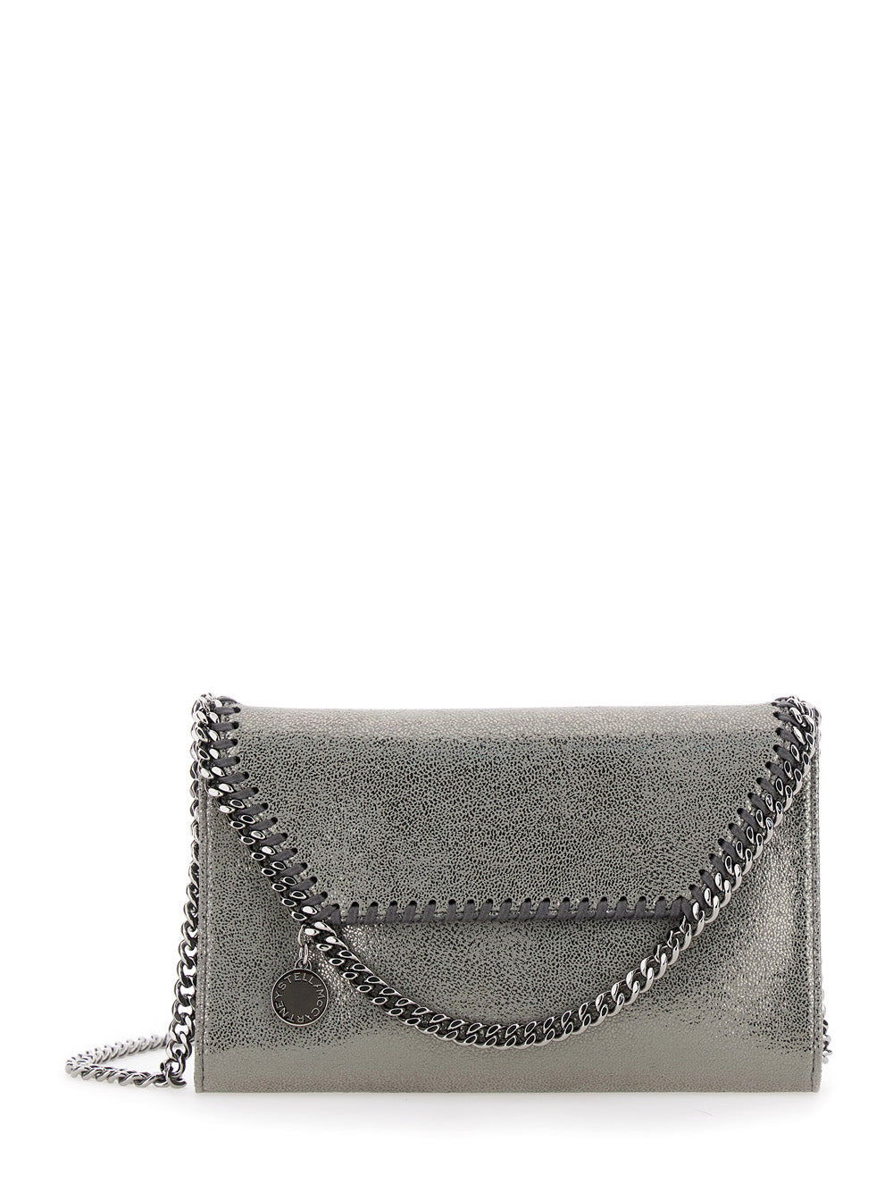 Stella Mccartney Women 'Falabella' Metallic Crossbody Bag With Chain-Link Shoulder Strap And Metalli - 1