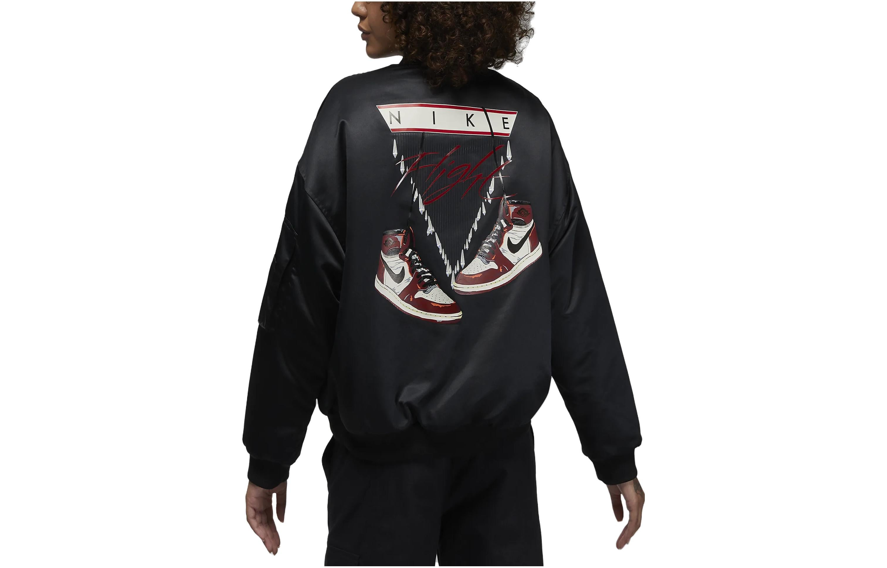 (WMNS) Air Jordan Flight Renegade Jacket 'Black' DQ9802-010 - 3