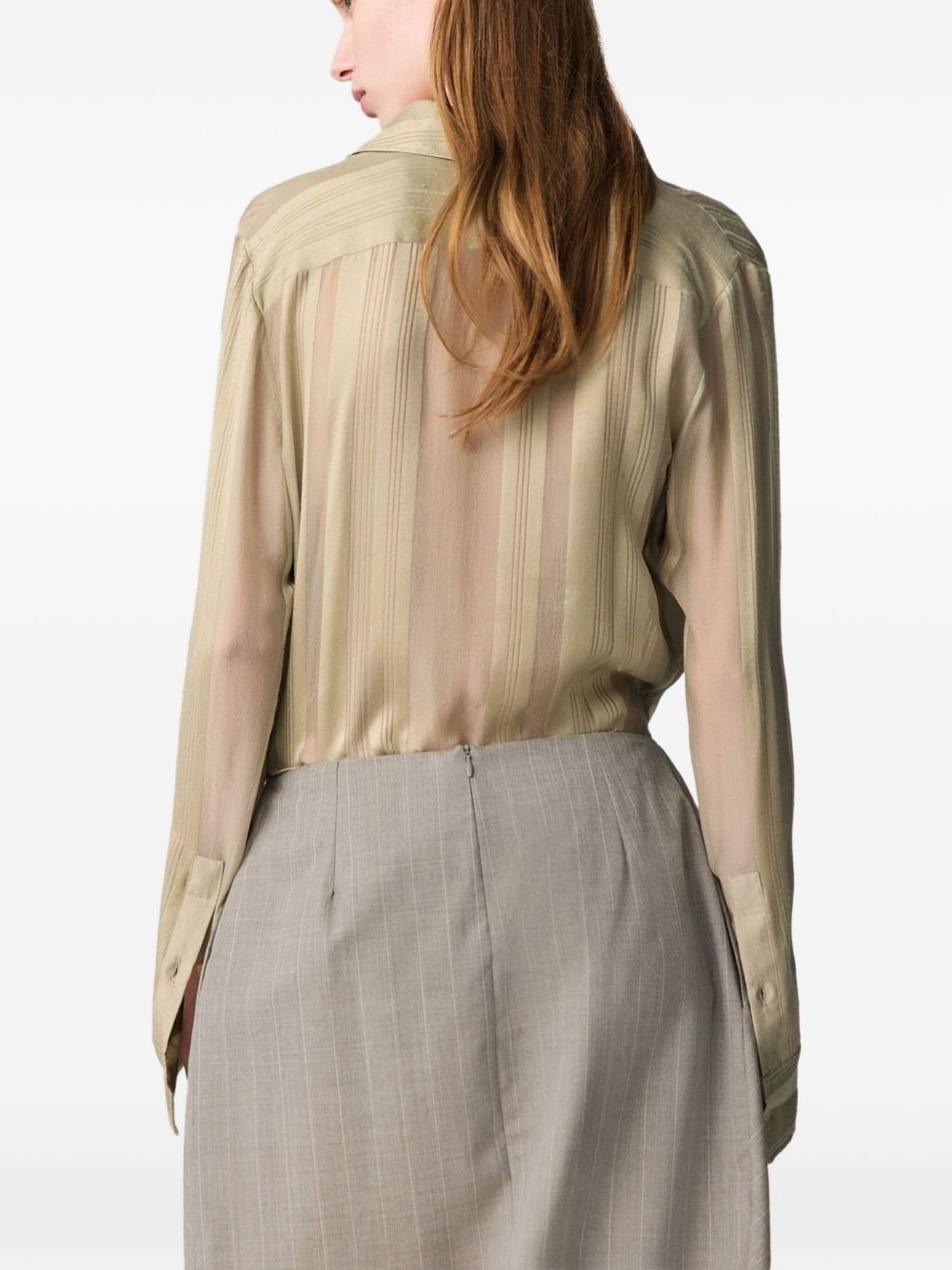 sheer striped shirt - 5