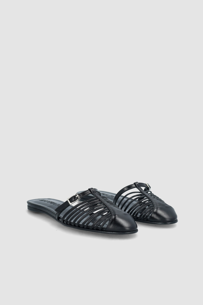 BY FAR OSIP BLACK CREASED CALF LEATHER MULE outlook