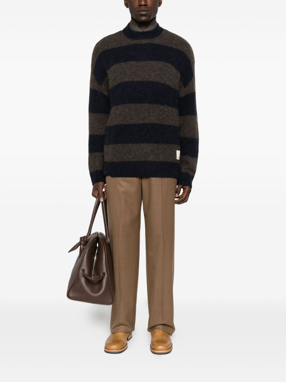 striped crew-neck sweater - 2