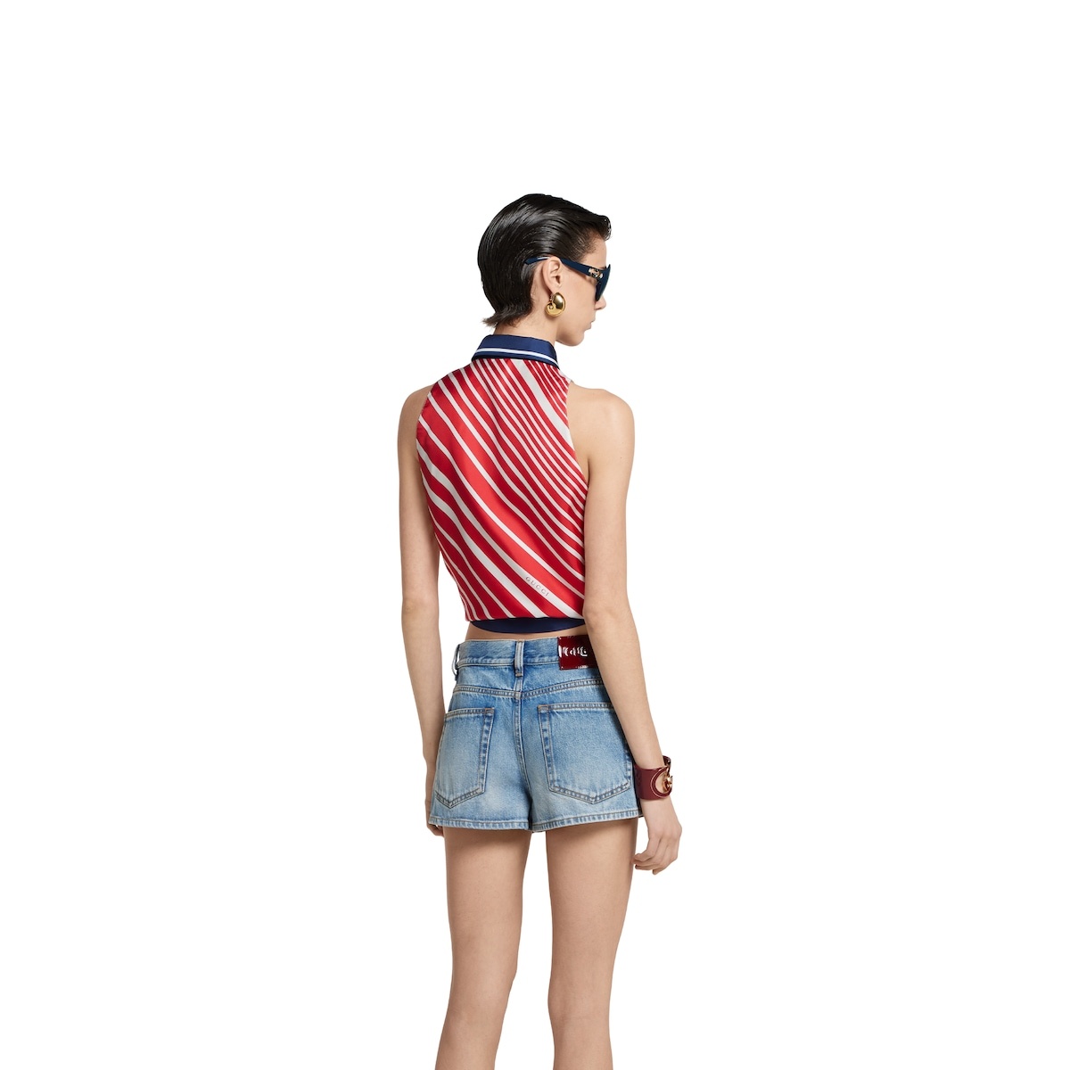 Silk twill printed knot hem top - 4