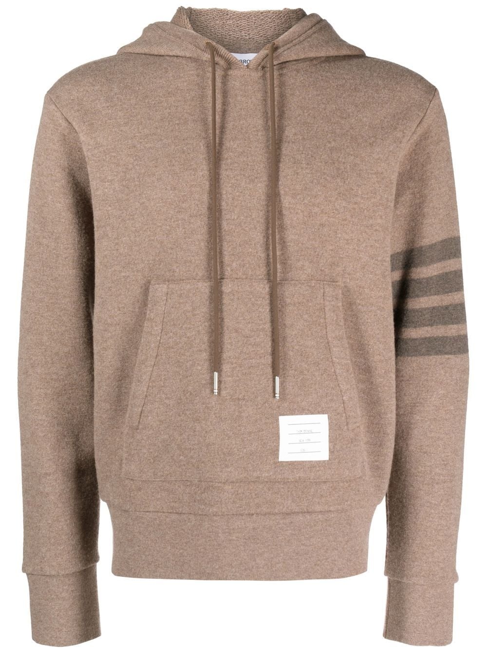 stripe-detail knit hoodie - 1
