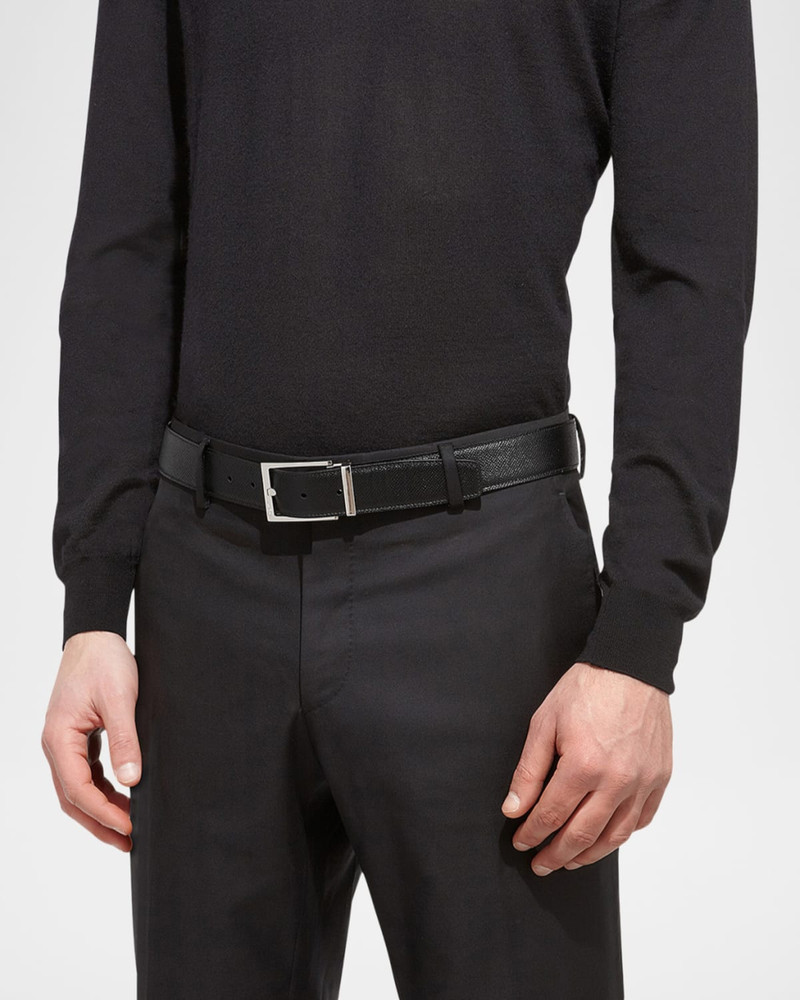 FERRAGAMO Men's Double Adjustable Leather Belt outlook