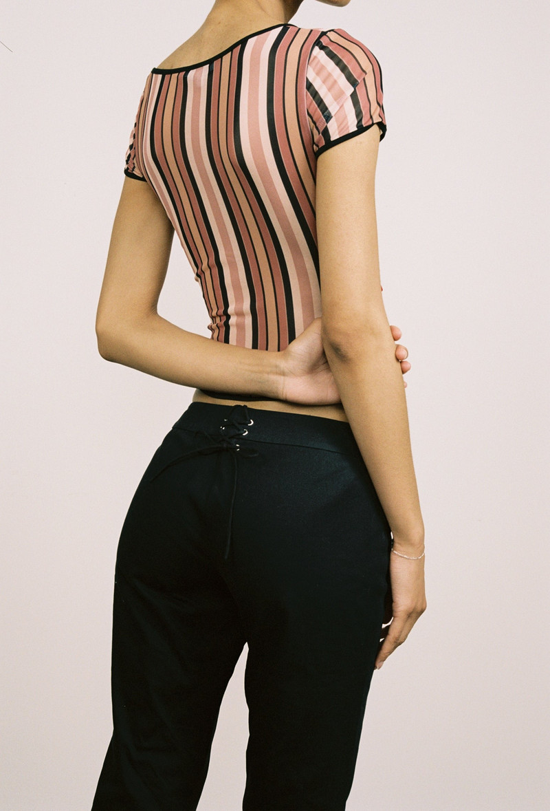 MIMI TEE - SALMON STRIPE 5