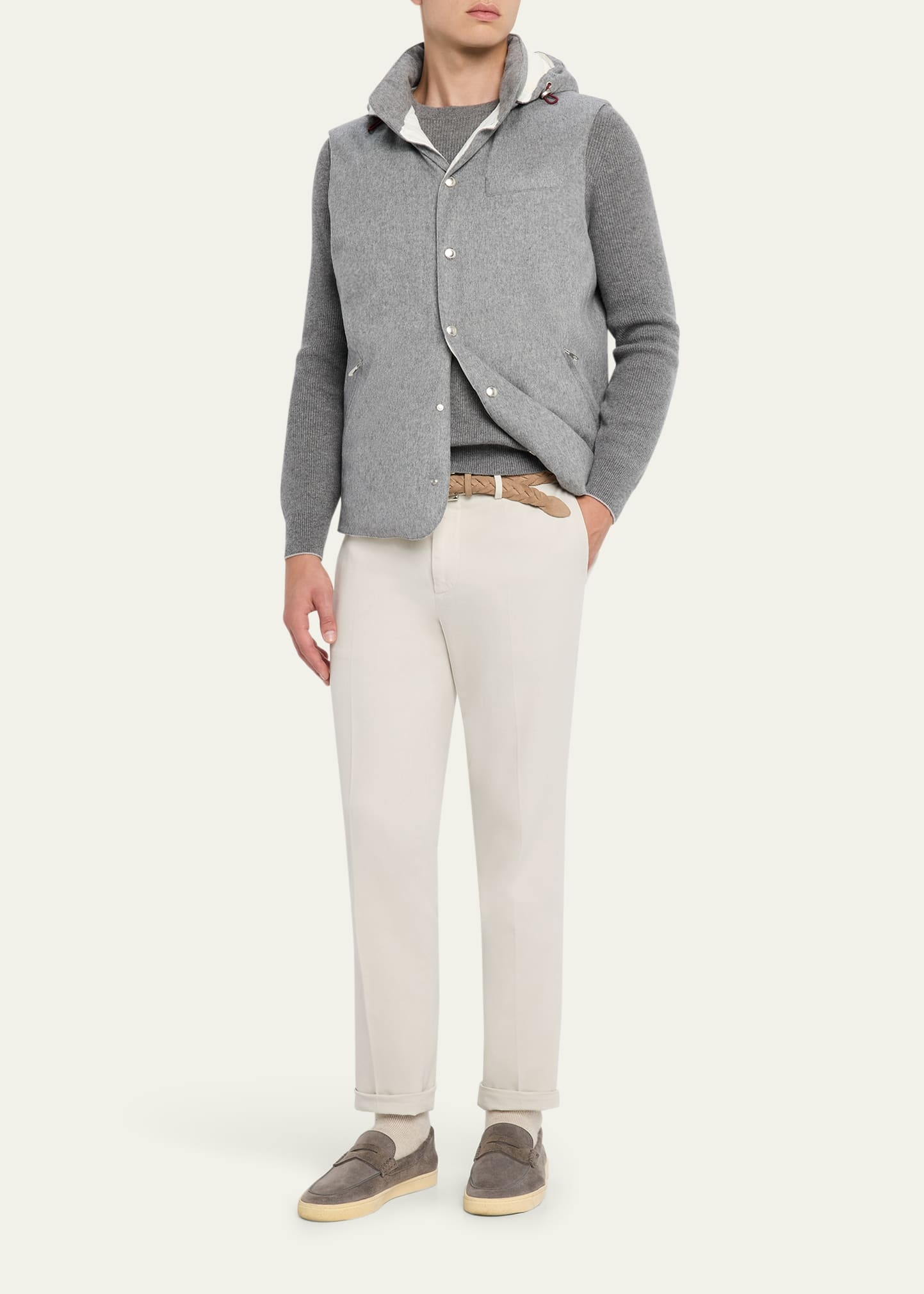 Men's Cashmere English Rib Crewneck Sweater - 2