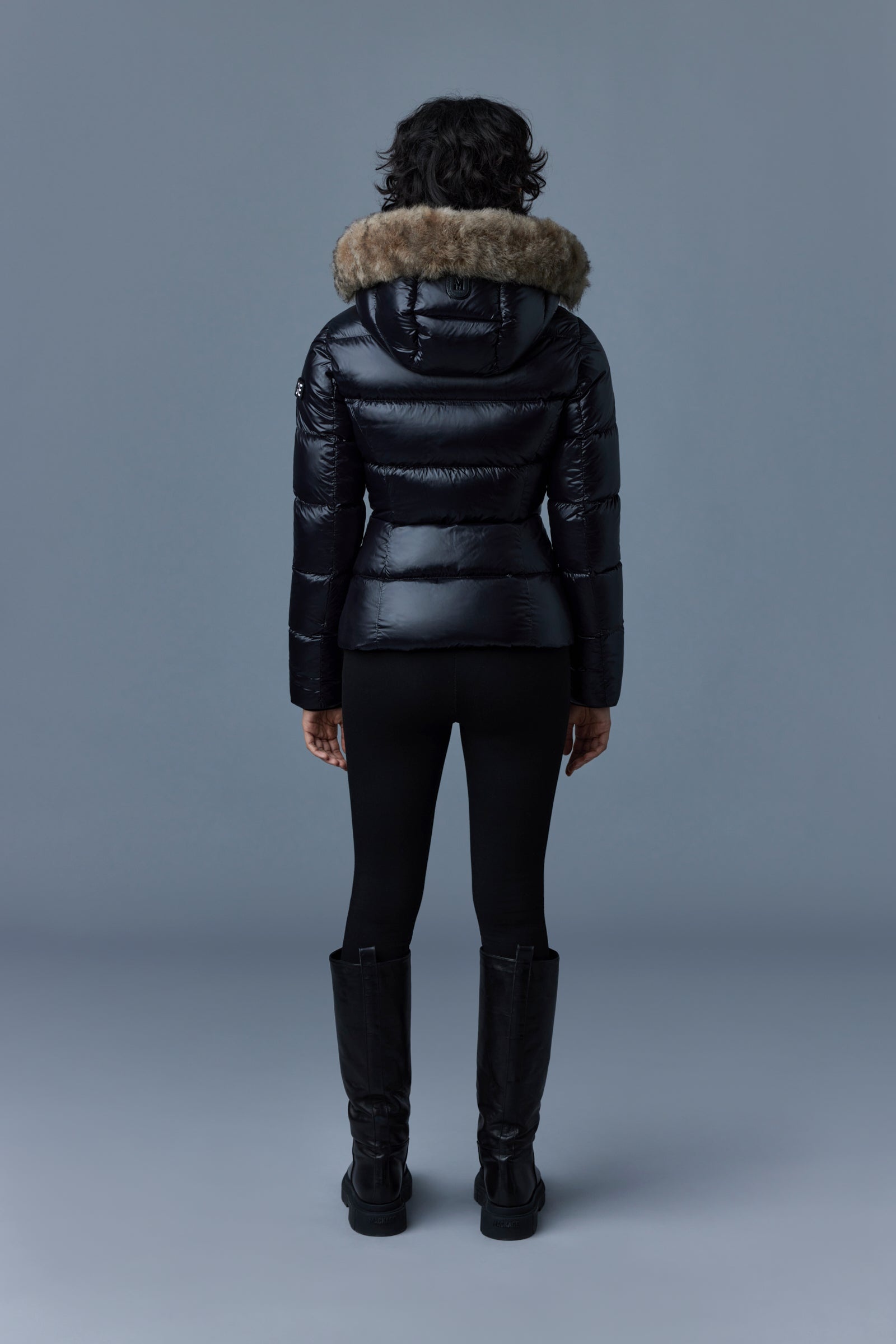 MADALYN lustrous light down jacket with shearling - 4