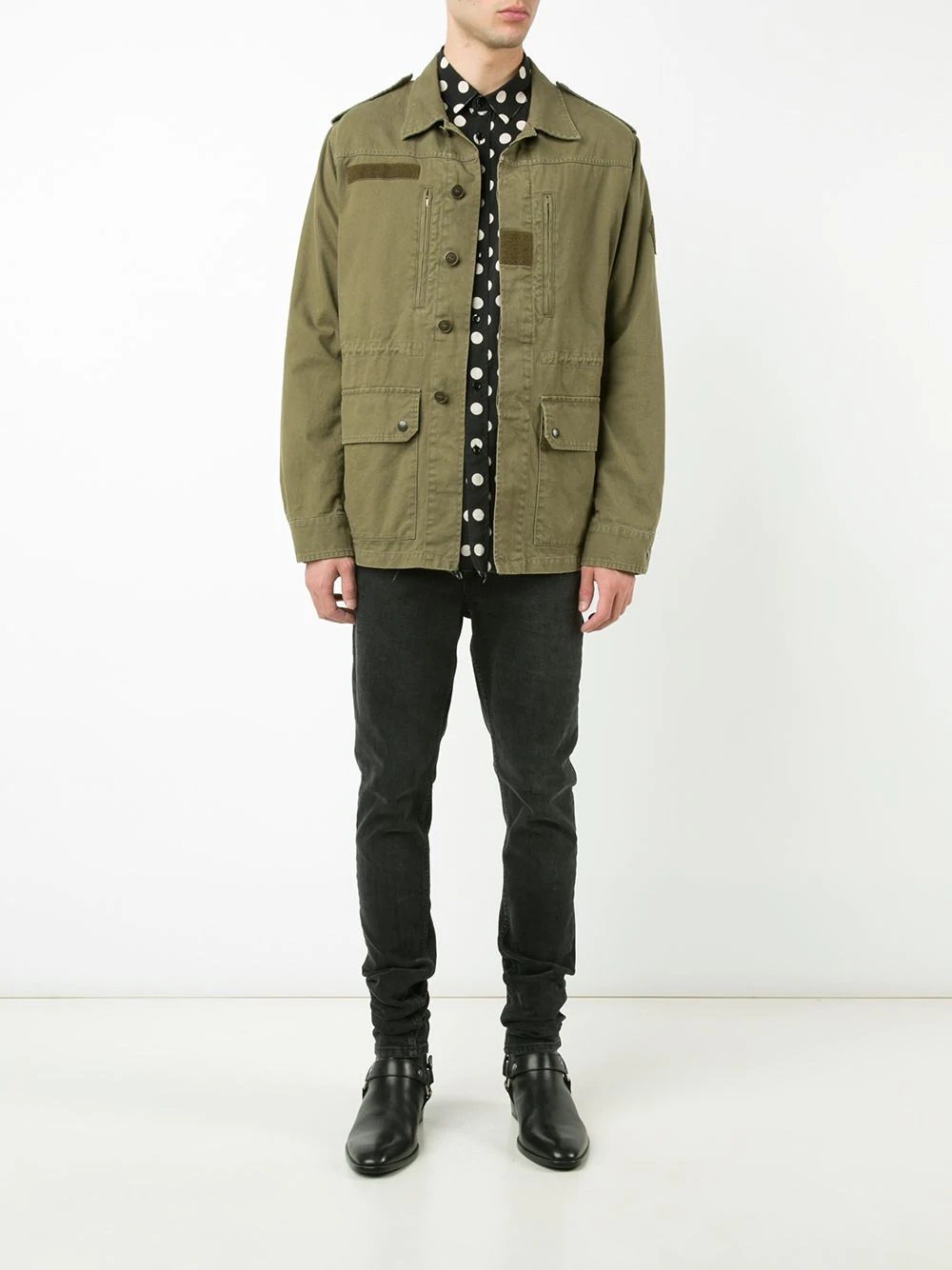 collared military jacket - 2