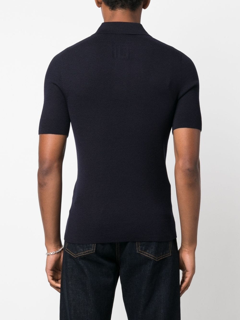logo-patch wool polo shirt - 4