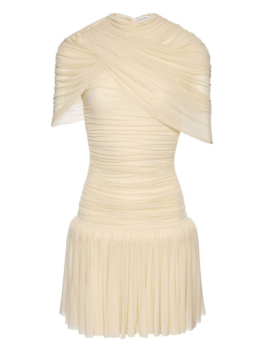 draped-pleated mini dress - 1