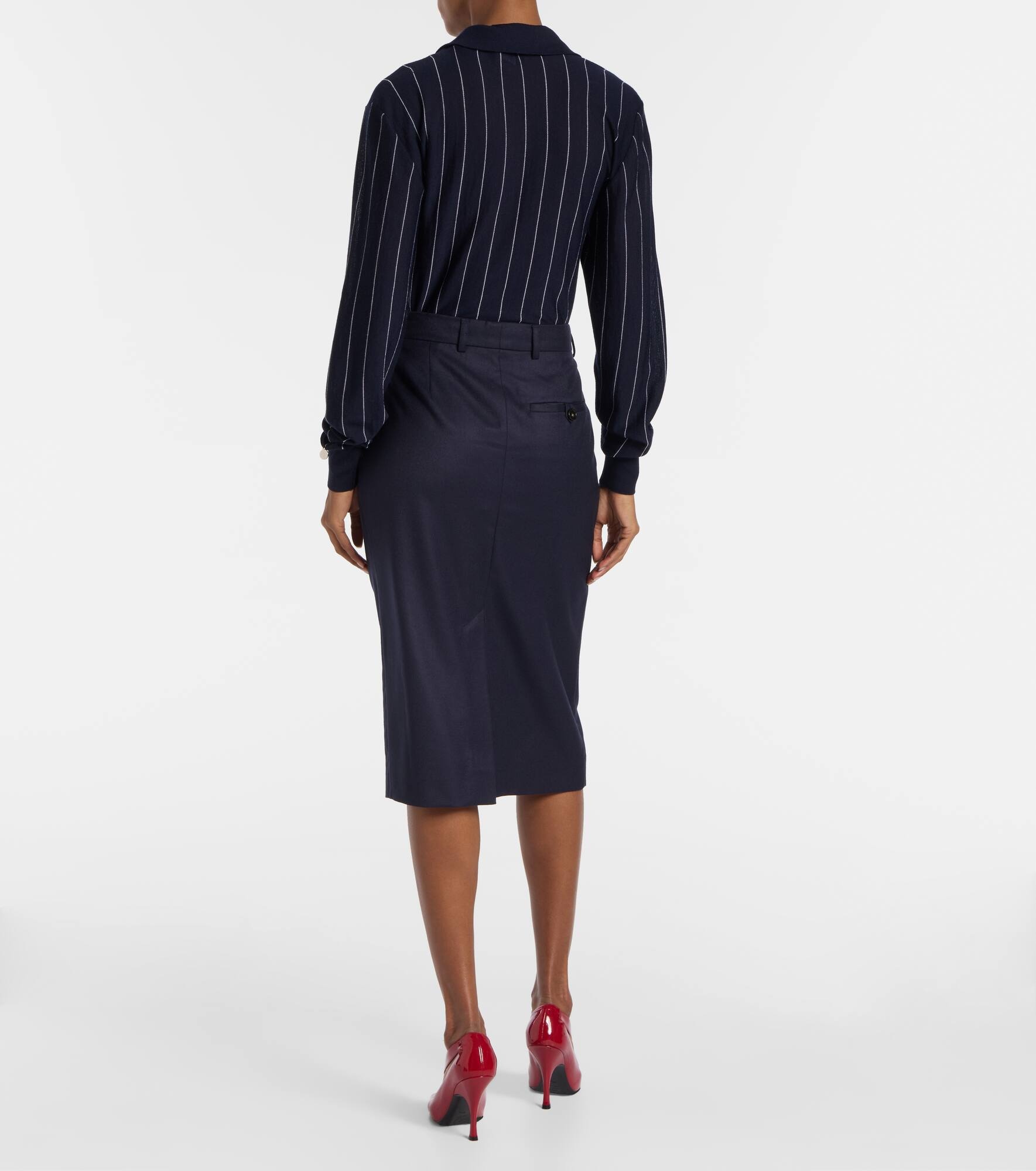 Wool pencil skirt - 3