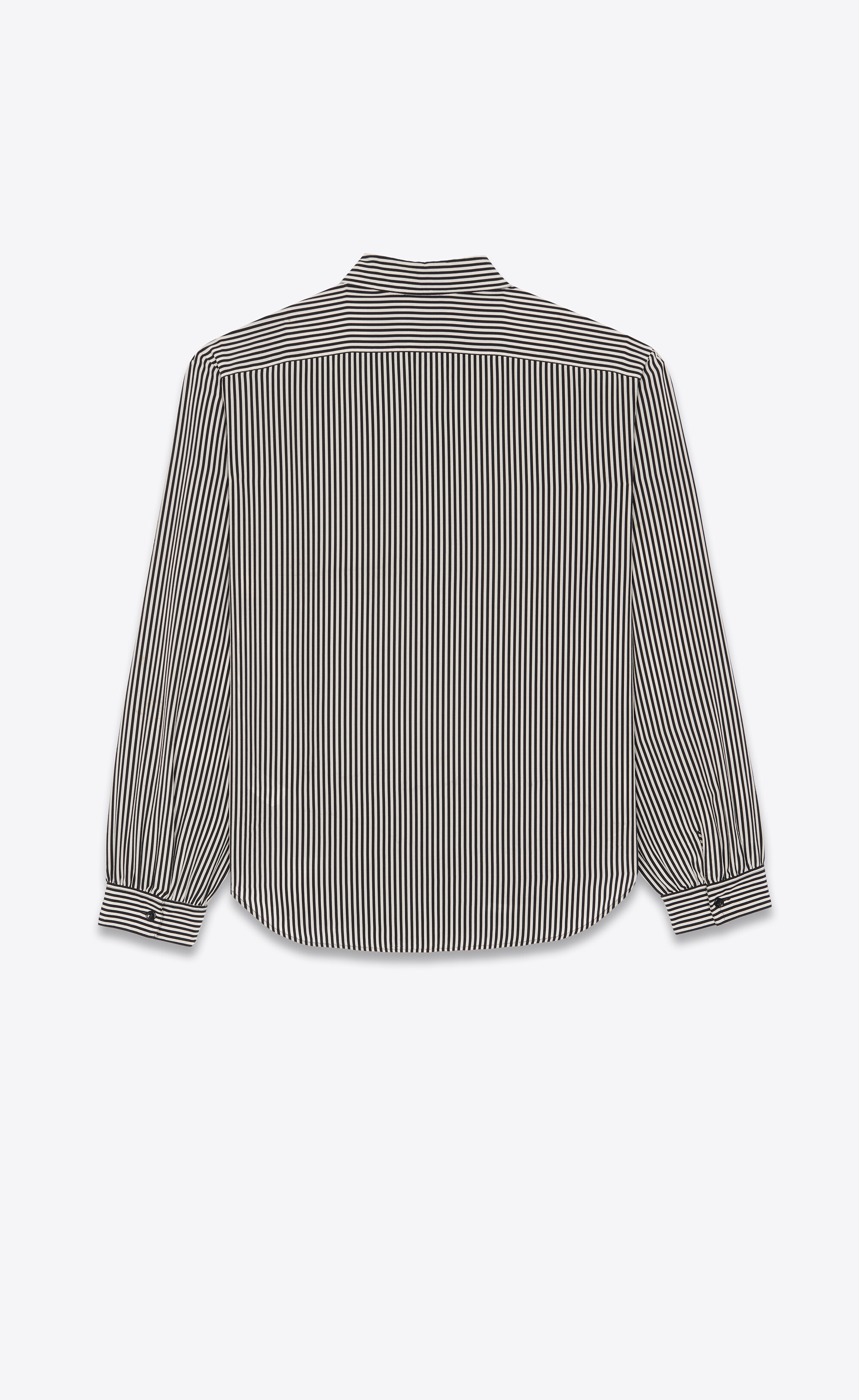 oversized shirt in striped crepe de chine - 2