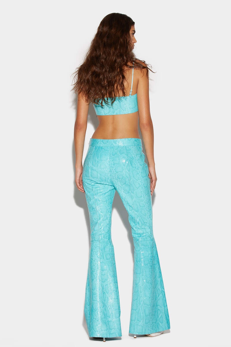LEATHER LOW-WAIST SUPER FLARE PANTS - 2