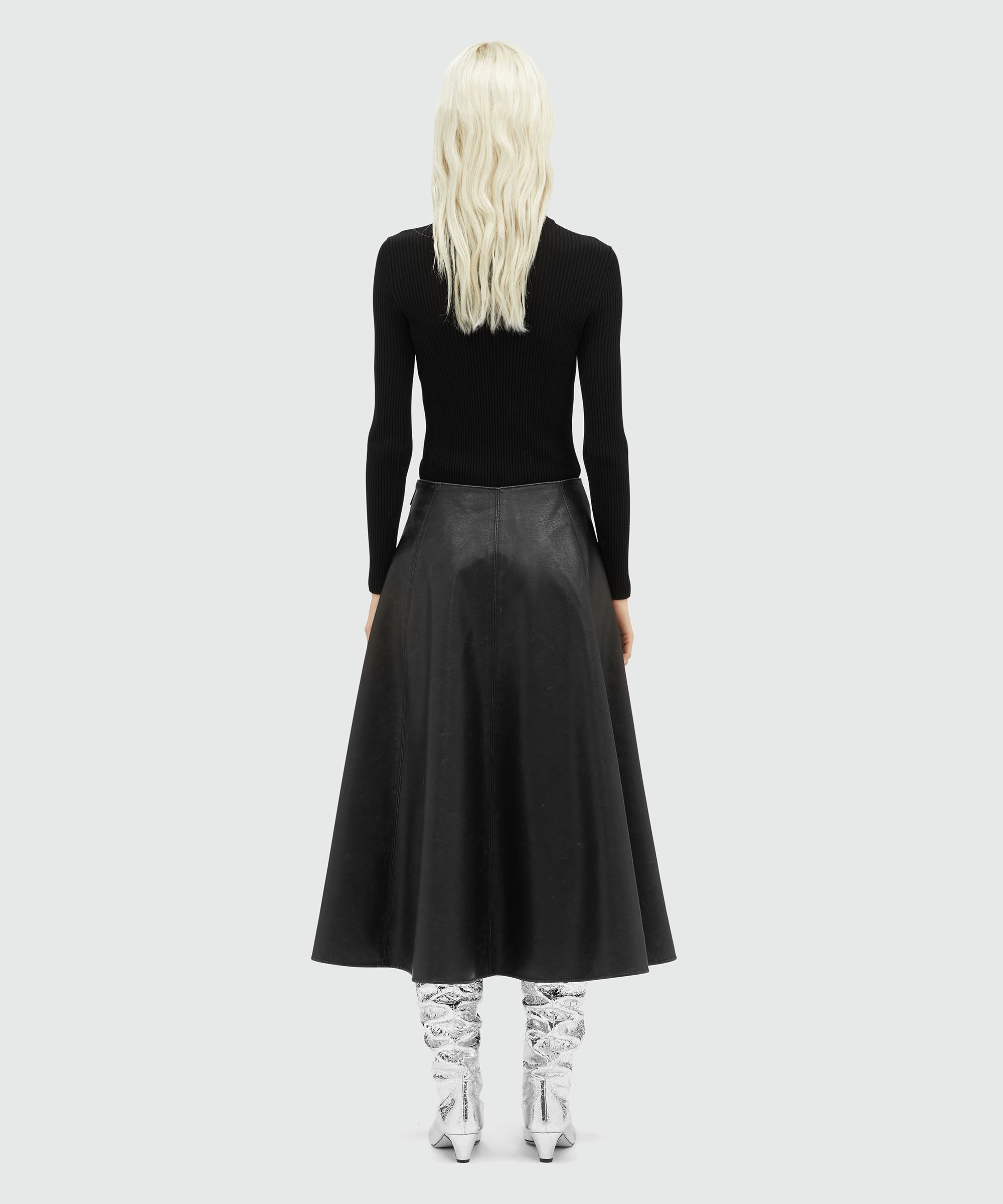 Faux-leather pencil skirt - 3