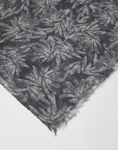 Brunello Cucinelli Cashmere scarf with fern print outlook