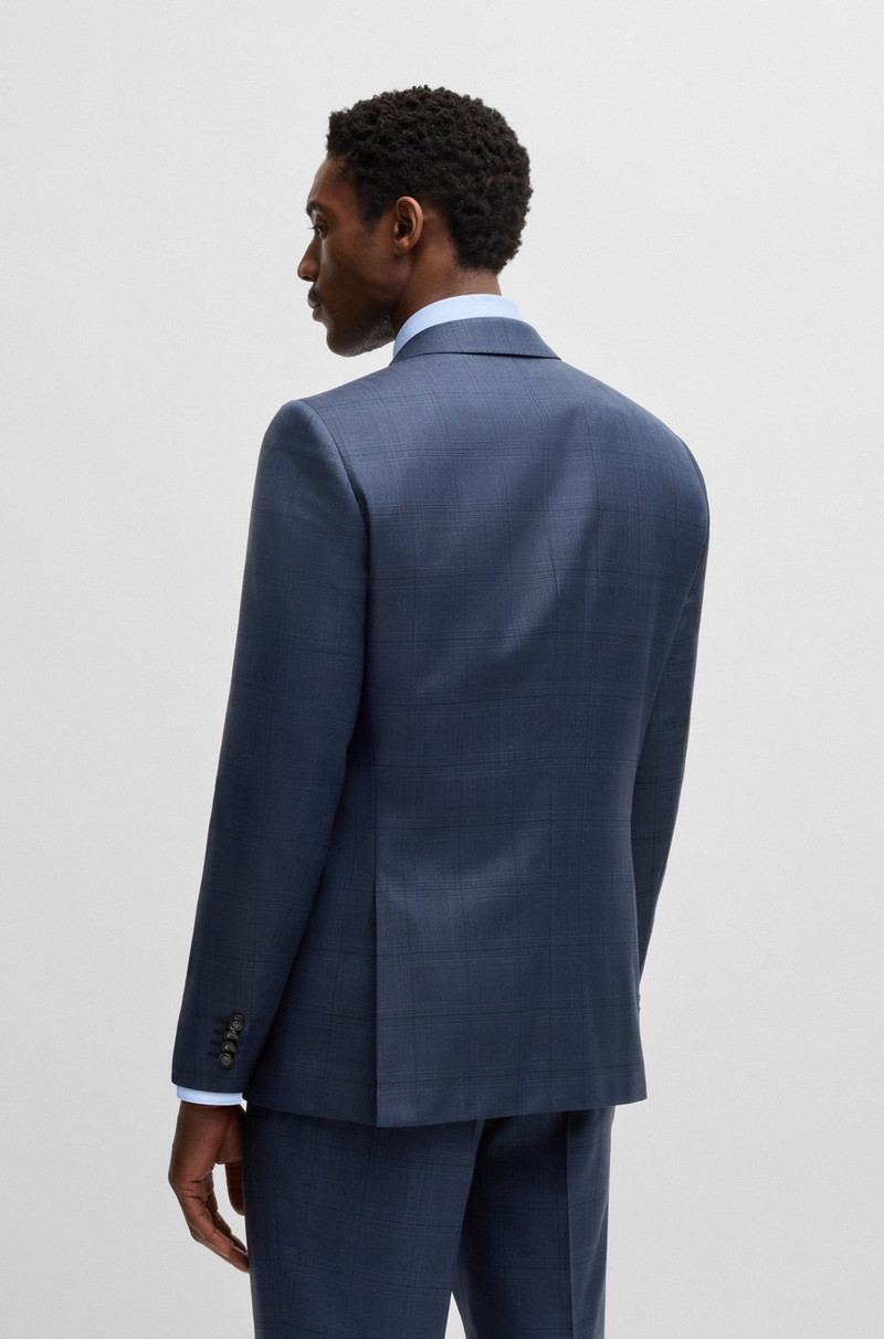 SLIM-FIT SUIT IN CHECKED WOOL AND SILK 2