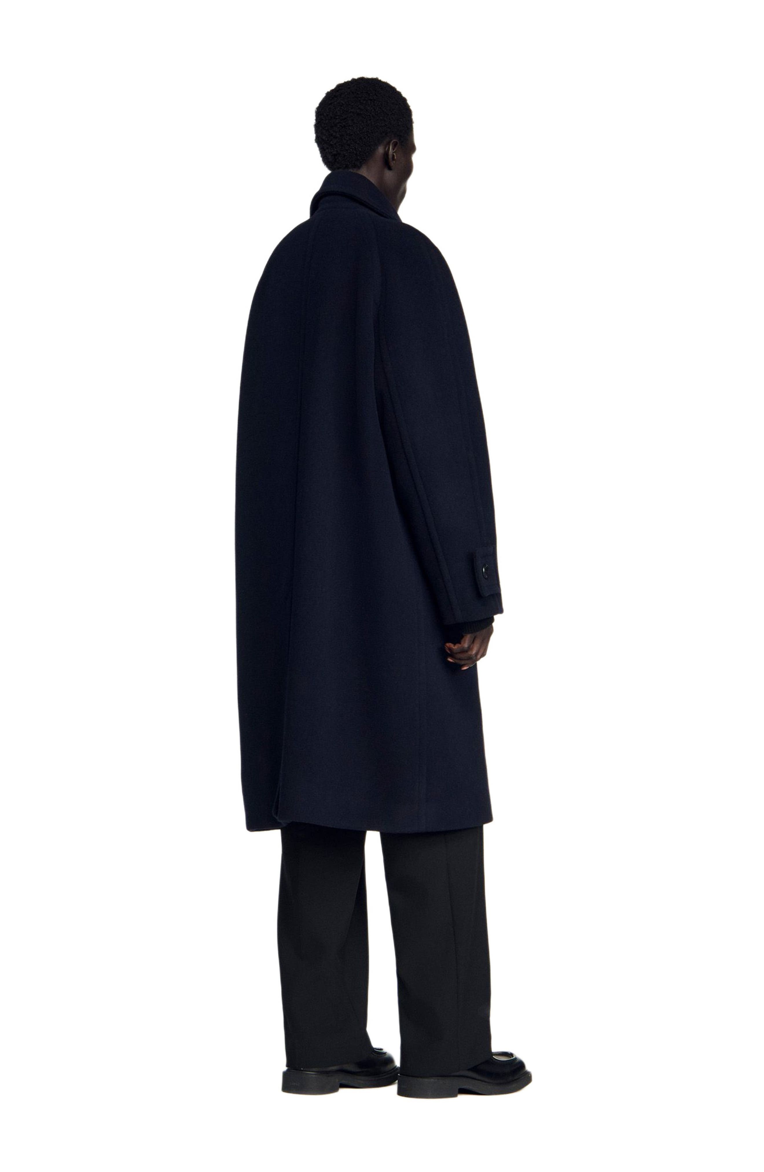 SANDRO Double-breasted wool coat in Navy Blue at Nordstrom - 2