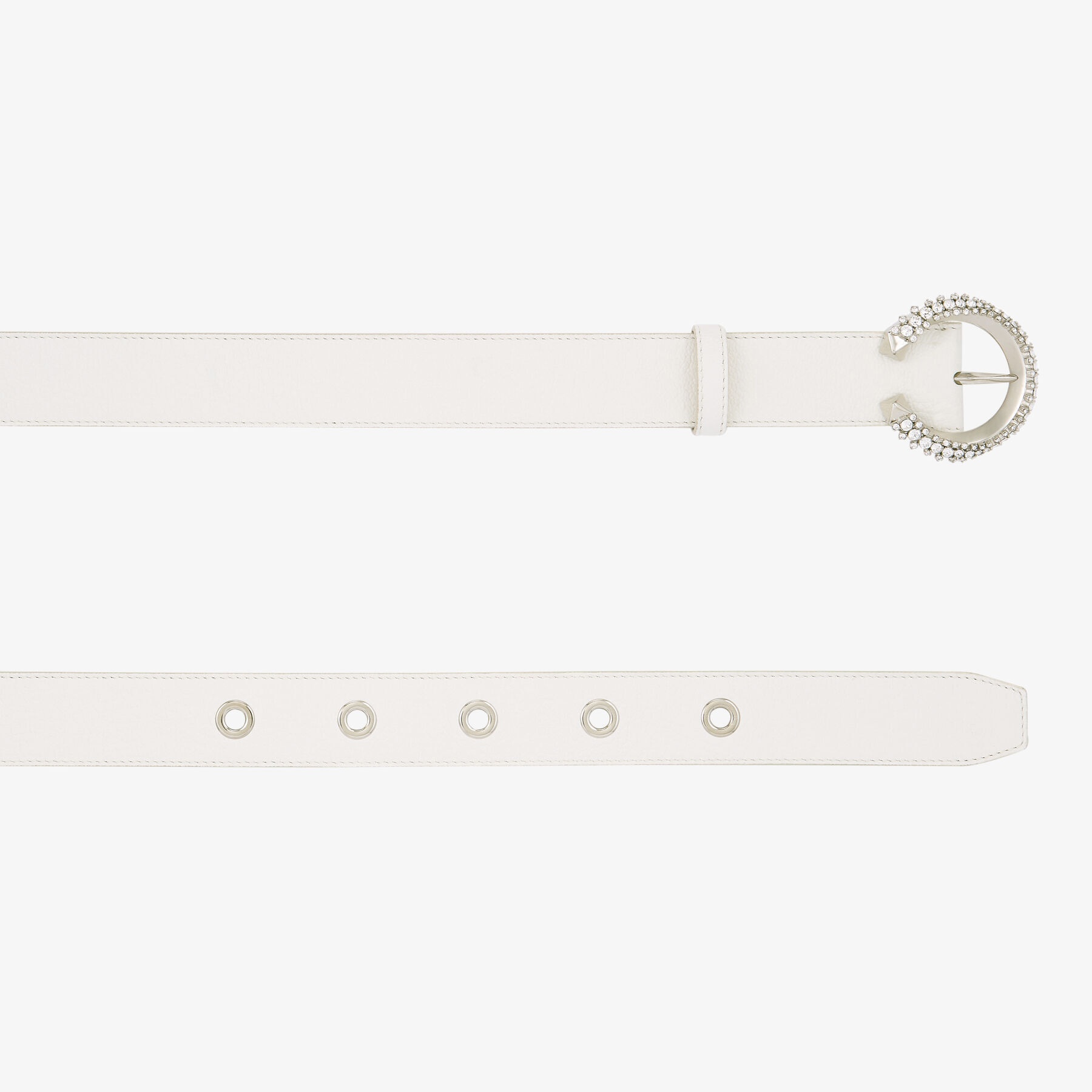 Madeline Belt
Latte Calf Leather Belt with Crystal Buckle - 2