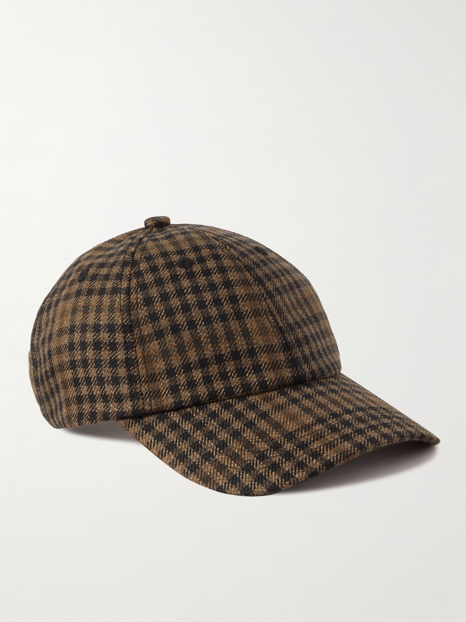 Checked Wool-Blend Tweed Baseball Cap - 1