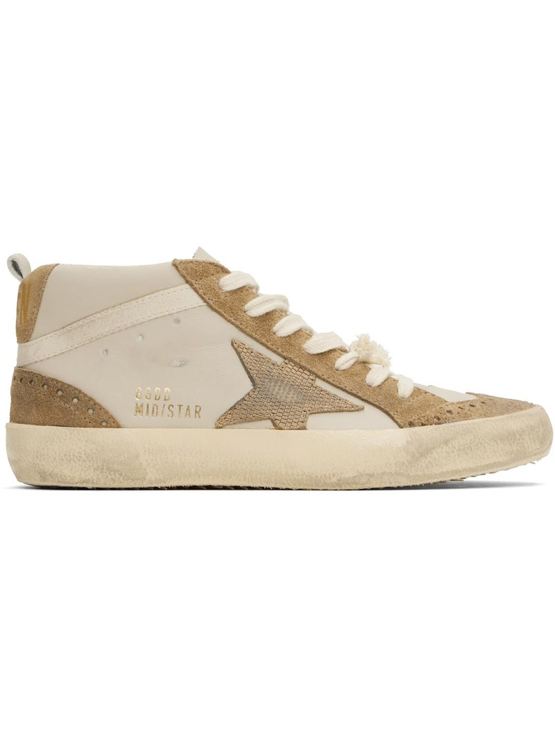 Beige & Brown Mid Star Classic Sneakers 1