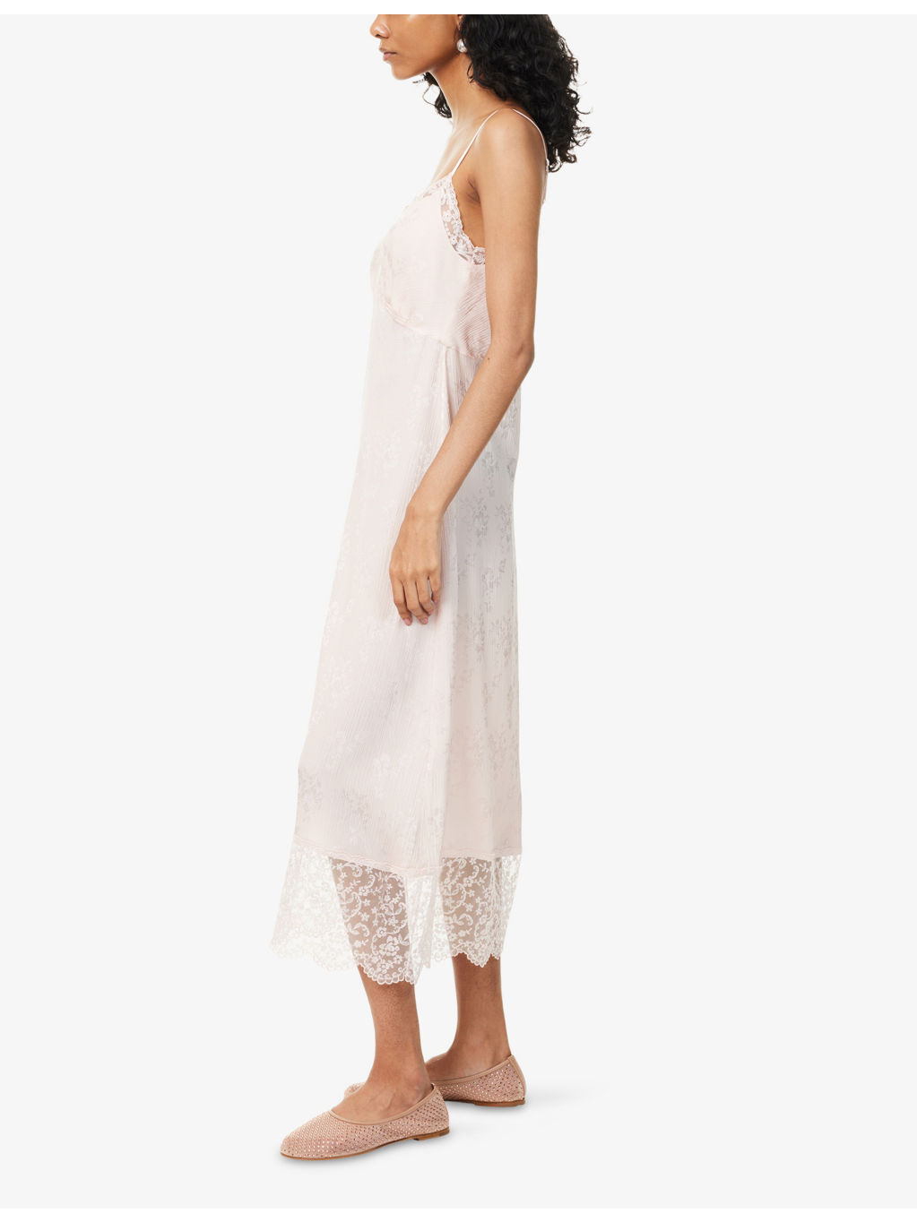 Lace Floral Woven Midi Dress - 3