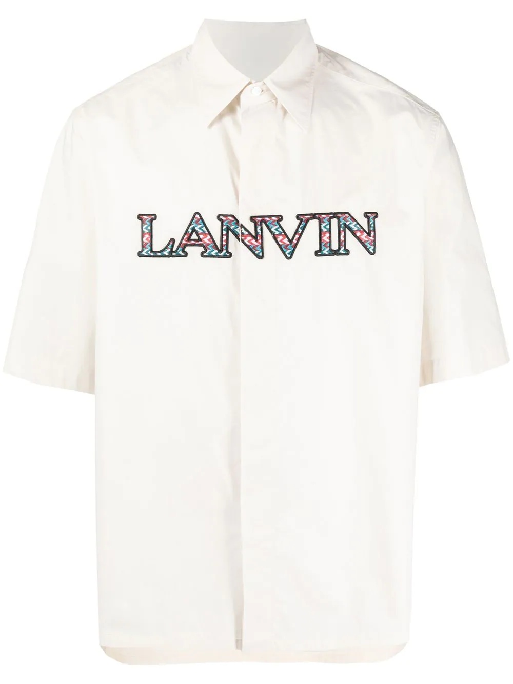 logo-embroidered shirt - 1