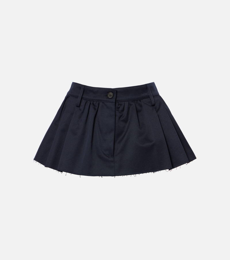 Pleated cotton canvas miniskirt 1