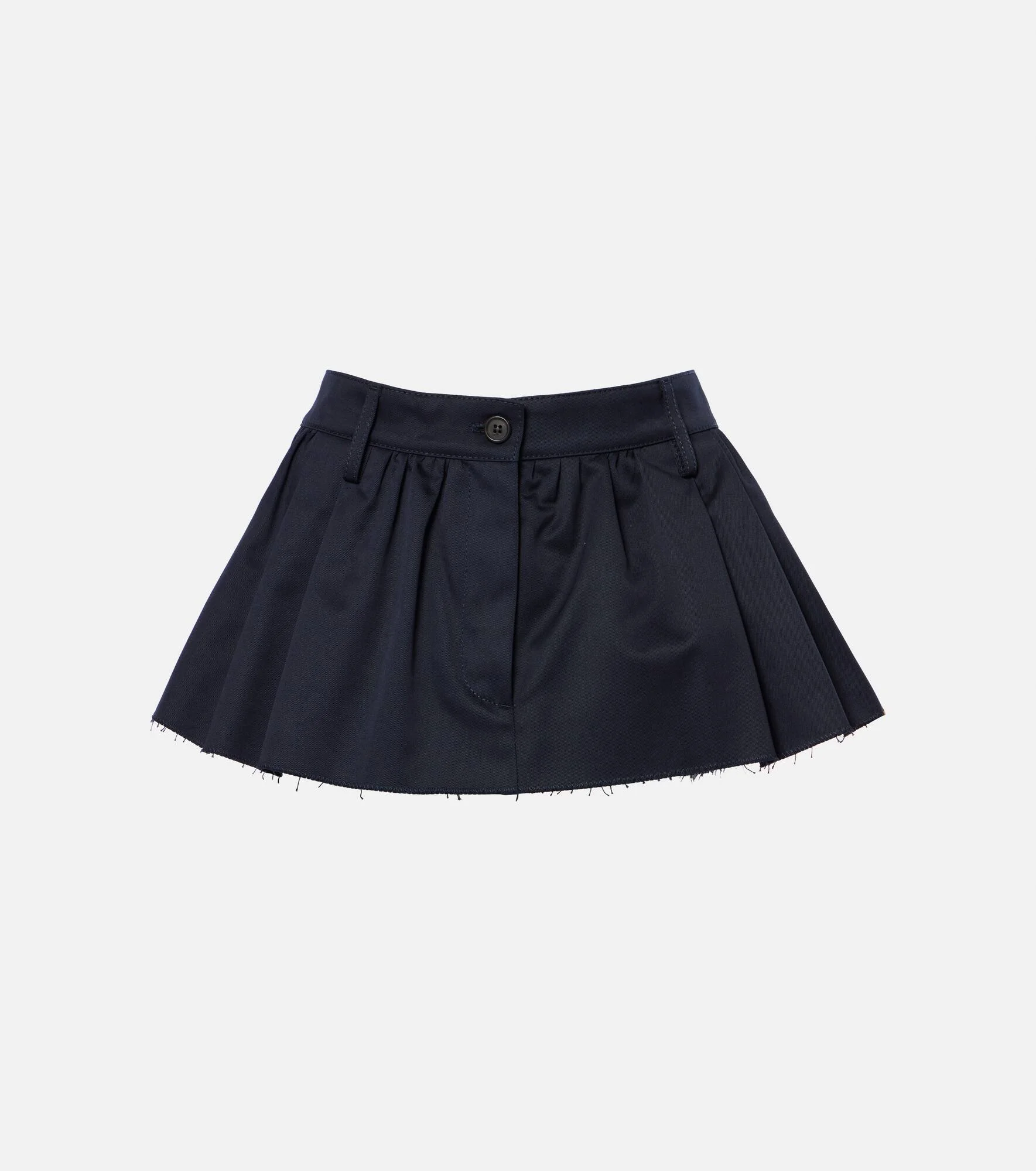 Pleated cotton canvas miniskirt - 1