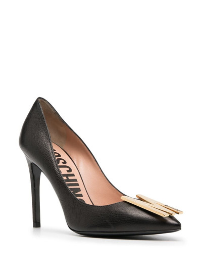 Moschino logo plaque leather pumps outlook