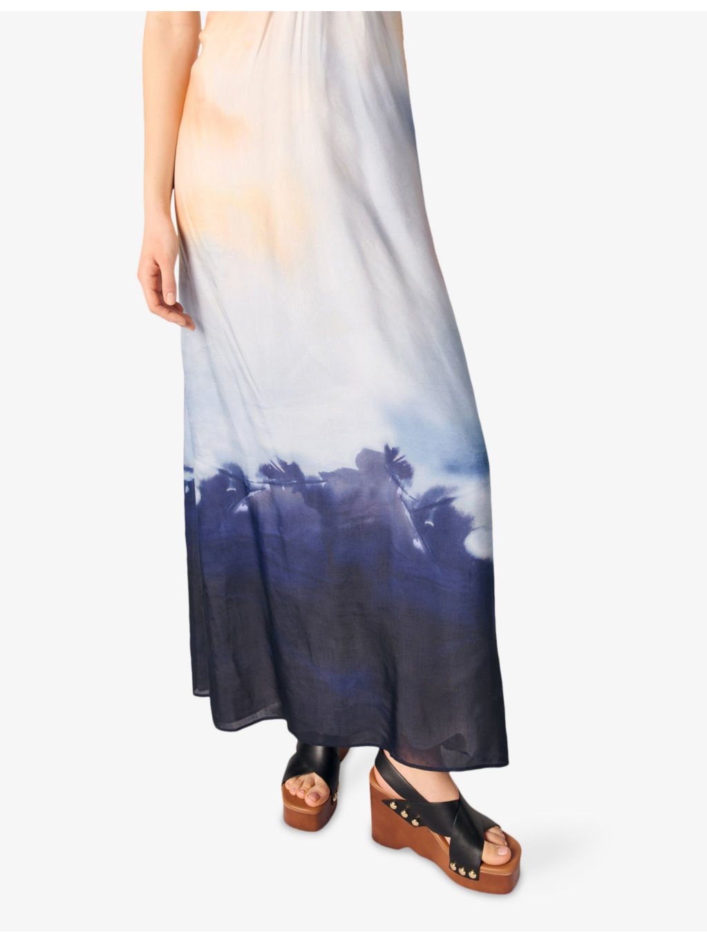 Tie-Dye Halter-Neck Woven Maxi Dress - 6