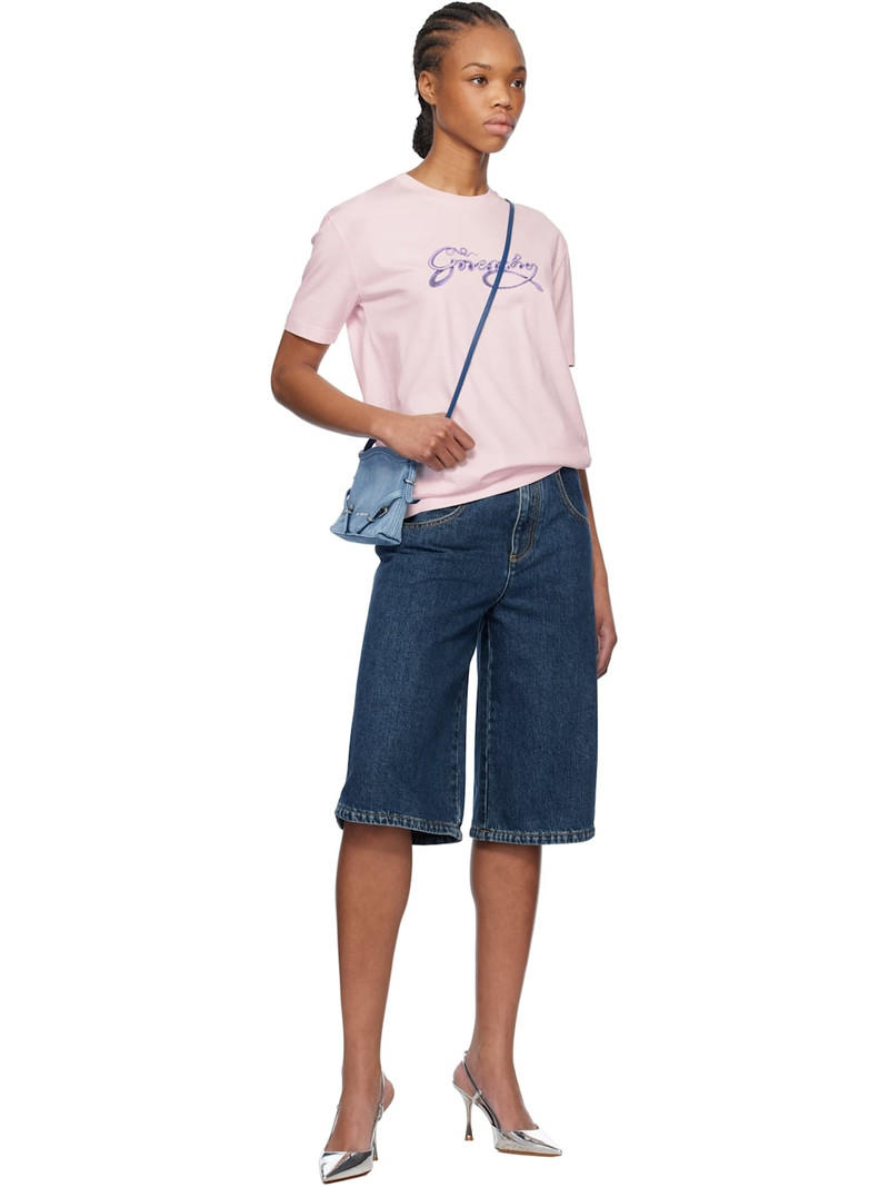 Givenchy Blue Curved Side Denim Shorts outlook