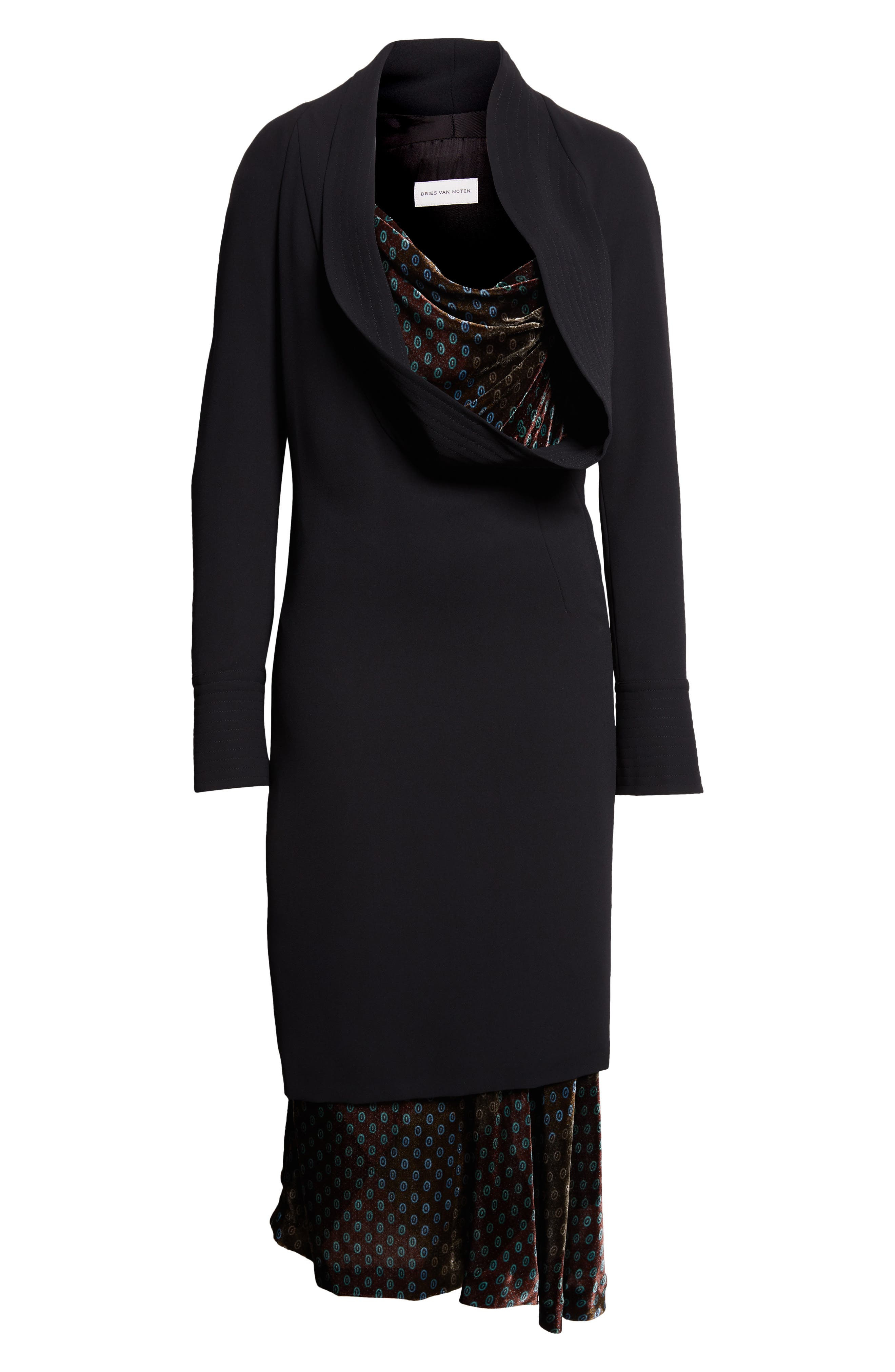 Dries Van Noten Delsey Long Sleeve Midi Dress in Black at Nordstrom - 5