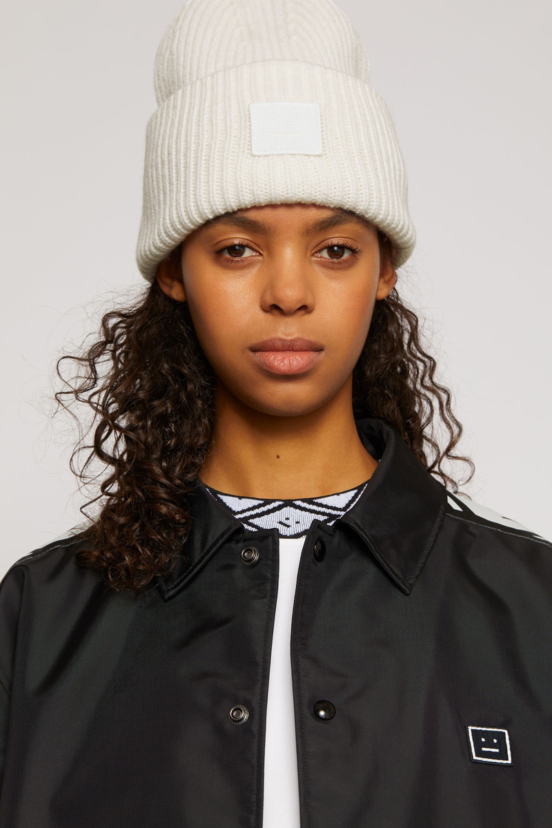 Acne Studios Rib knit beanie hat optic white outlook