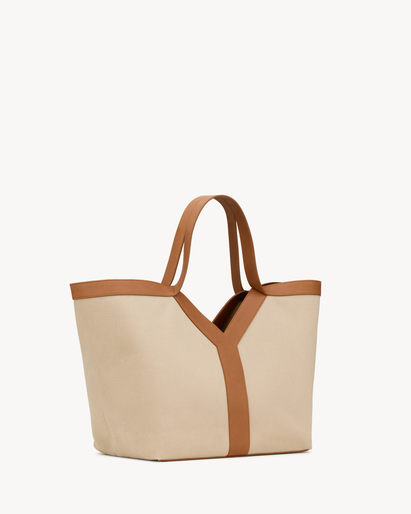 Y TOTE IN CANVAS AND LEATHER 4